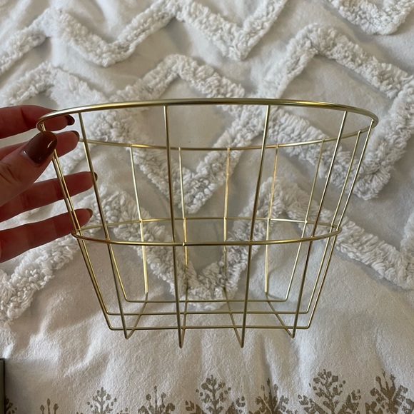 NWOT Gold Decor Basket - Picture 2 of 3